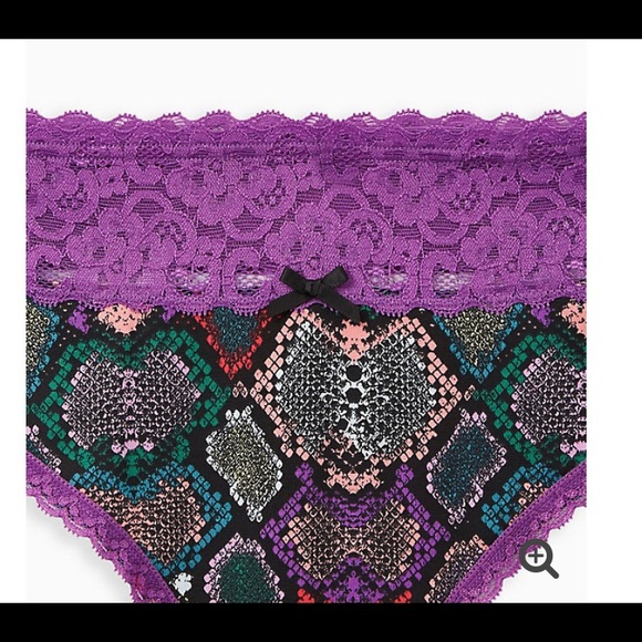 Torrid Snake Print Wide Lace Thong Panty - Picture 2 of 3